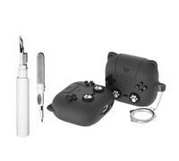 [3 in 1] TSVSXS Cute Case Compatible with AirPods 4 with Active Noise Cancellation with Keychain, Soft Silicone Anime Cat Game Shockproof Protective Cover with Cleaning Kit