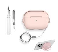 [3 in 1] TSVSXS Lock Case Compatible with AirPods with Lanyard Keychain and Cleaning Kit, Cute Music Design Shockproof Protective Cover for Men Women with Stand