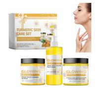 3 in 1 Turmeric Combo Skincare Set,GlowCombo Skincare Set,Turmeric Scrub,GlowButter and Turmeric GlowFace Wash Set,Turmeric Skin Care Kit， Natural Exfoliation and Hydration for Your Skin
