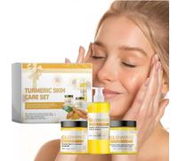 3-in-1 Turmeric Glow Combo Skincare Set, Glow Combo Skincare Set, Turmeric Glow Face Wash, Turmeric Glow Scrub and Turmeric Glow Cream for Dark Spot, Exfoliates and Hydrates the Skin (3 Pieces)