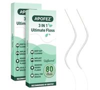 3-in-1 Ultra Floss Threaders Pre-Cut Strands Dental Floss for Bridges | Spongy & Regular Orthodontic Dental Floss for Implants, Braces and Wide Spaces
