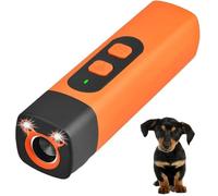 3-in-1 Ultrasonic Dog Bark Deterrent, USB Rechargeable Anti Barking Device with LED Flashlight & Display, Dog Repeller & Bark Control for Small Medium Large Dogs - Safe & Humane (Orange(A))