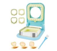 3-in-1 Uncrustable Sandwich Maker - Heart/Circle/Square Crustless Sandwich Cutter & Sealer for Kids' Lunch, Breakfast & Lunchboxes | BPA-Free Uncrustable Press, Easy Clean (Light Blue)