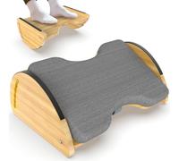 3-in-1 Under Desk Foot Rest, Adjustable Ergonomic Footrest for Office & Home, Bamboo Foot Stool with 6 Heights,Rocking & Cushion Modes - Anti-Slip,Easy Assembly Perfect for Gaming,Working & Relaxing