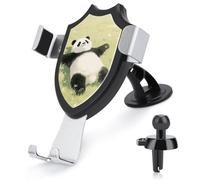 3 in 1 Universal Car Phone Mount Adjustable Suction Cup Panda Lying on The Lawn Cell Phone Holder with Metal Hook Clip for Vent Windshield Dashboard Car Accessories Auto Interior Decoration Gift