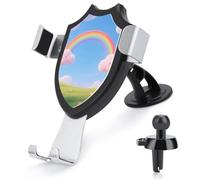 3 in 1 Universal Car Phone Mount Adjustable Suction Cup Pastel Cloud with Rainbow Sky Cell Phone Holder with Metal Hook Clip for Vent Windshield Dashboard Car Accessories Auto Interior Decoration Gift