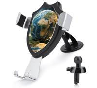 3 in 1 Universal Car Phone Mount Adjustable Suction Cup World Geographical Distribution Cell Phone Holder with Metal Hook Clip for Vent Windshield Dashboard Car Accessories Auto Interior Decoration Gi