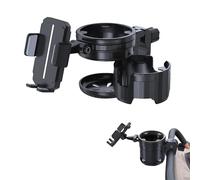 3-in-1 Universal Stroller Cup Holder, 360° Rotatable Phone Holder with Adjustable Single/Double Cup, Fits Most Baby Strollers, Bicycles,Wheelchairs, Shopping Carts, Safe and Stable, Black