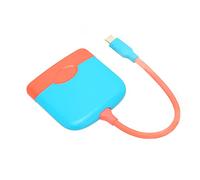 3 in 1 USB C Hub, ABS PC 5Gbps USB 3.0 USB C to 100W HD Media Interface Adapter PD Charging Port Plug and Play Wide Applicability 3 in 1 for Mouse (Bluish Red)