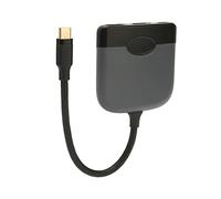 3 in 1 USB C Hub, ABS PC 5Gbps USB 3.0 USB C to 100W HD Media Interface Adapter PD Charging Port Plug and Play Wide Applicability 3 in 1 for Mouse (Grey Black)
