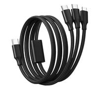 3 in 1 USB C Multi Charger Cable 100W Fast Charging Splitter 1.5m Braided USB C to C Charger Cord Fast PD Charging Cable for iPhone 16/15 Series Samsung Galaxy MacBook Pro/Air iPad Huawei etc.