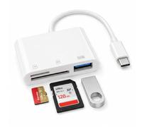 3-in-1 USB C SD Card Reader, Type C Micro SD Memory Card Reader Dongle with Dual Slot and USB A 3.0 Port, at Home/Office, OTG Adapter Compatible with iPhone 17/16/15 Series, iPad, Samsung, MacBook
