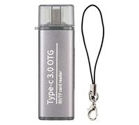 3 in 1 USB Sto Card Reader, OTG Card Reader with USB C ector, 5Gbps Speed Transfer, Portable Memory Card Reader for Phone PC Laptop, Aluminum y with Lanyard