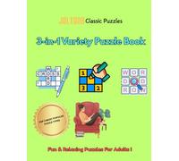 3-in-1 Variety Puzzle Book For Adults: Top 3 Popular Puzzle Types For Hours Of Fun! | 8.5 x 11 inches, 126 pages | Over 1000+ Words & 100+ Variety Puzzles!