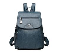 3-in-1 Vintage Backpack Women High Capacity Leather Shoulder Bags Large Capacity Travel Backpack School Bags For Teenage Girls,Light Blue,24cm*10cm*28cm