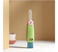 3 in 1 Water Bottle Cleaning Brush,Home kitchen multi-function cleaning brush,Tiny Bottle Cup Lid Detail Brush, Bottle Brushes for Cleaning for Water Bottles And Cups (Geen)