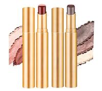3-in-1 Waterproof Glitter Eyeshadow Stick, Triple Colour Gradient Cream Portable Eye Shadow Pencil, Multi Color Eyeshadow Stick Set Matte Shimmer Long-Lasting Crease-Resistant (2pcs)