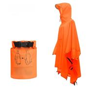 3-in-1 Waterproof Rain Ponchos, Portable Outdoor Shelter Tarp, Camping Ground Cover Backpacking Mat Hiking Tent Footprint, For Outdoor Activities (Upgraded version orange)