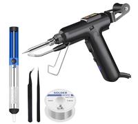 3-in-1 Welding Pen Rust Removal, Cutting, Welding, Soldering Iron Kit, 80w Automatic Electric Welding Gun, Soldering Gun with Ceramic Heater, Soldering Tool for Home DIY, Electronic Repair (C)