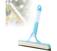 3-in-1 Window Cleaner with Spray Function, 2025 Upgraded Squeegee for Shower Glass, Windows, Mirrors and Car Windows - Universal Cleaning Tool with Scraper and Brush (Blue)