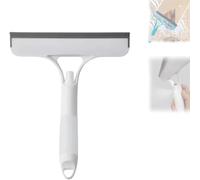 3-in-1 Window Cleaner with Spray Function, 2025 Upgraded Squeegee for Shower Glass, Windows, Mirrors and Car Windows - Universal Cleaning Tool with Scraper and Brush (White)