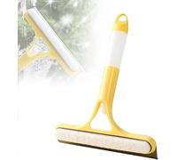 3-in-1 Window Cleaner with Spray Function, 2025 Upgraded Squeegee for Shower Glass, Windows, Mirrors and Car Windows - Universal Cleaning Tool with Scraper and Brush (Yellow)