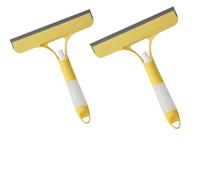 3 In 1 Window Cleaning Scraper, 2025 New Multi-Function Window Cleaner Scraper for Shower Glass for Car Home Kitchen Window (2*Yellow)