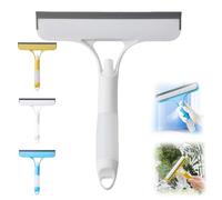3 in 1 Window Cleaning Scraper, Squeegee and Scrubber with Spray, Window Squeegee Glass Cleaning Wiper, Squeegee for Shower Glass Spray Function, Cleaning Car Windshields,for Car Home Kitchen (White)