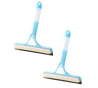 3 in 1 Window Cleaning Scraper, Window Squeegee Glass Cleaning Wiper with Spray, 2025 New Squeegee for Shower Glass Multipurpose Windows Cleaner Tool for Mirrors, Kitchen, Bathroom (Blue, 2pcs)