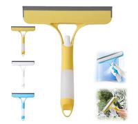 3 in 1 Window Cleaning Scraper, Window Squeegee with Spray, Window Scraper Glass Cleaning Wiper, Squeegee Cleaner with Spray Bottle for Car, Home Kitchen (Yellow)
