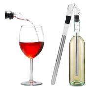 3 in 1 Wine Cooler Stick with Pourer & Aerator, Wine Bottle Cooling Cooler with Stopper Ice Chill Rod Stick Stainless Steel Wine Bottle Chiller Stick for Pro Bartender Making and Wine Lover