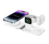 3 in 1 Wireless Charger, BAMEEY apple Magsafe charger for iphone 17, Portable wireless charging station, Apple watch charger,Fast charger Airpods, Travel Pouch Bag for wireless charger Included