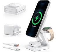 3 in 1 Wireless Charging Station for Apple Multple Devices - Foldable Magnetic Wireless Charger dock -Travel 18W charger stand for iPhone 17/16/15/14/13/12 Pro/Pro Max/Plus/Watch & Airpods All Series