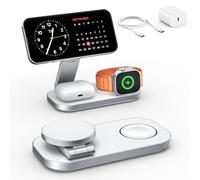3 in 1 Wireless Charging Station, Magnetic Fast Charger Stand Compatible with Apple Devices iPhone 17/16/15/14/13/12/Air Series, Apple Watch Ultra/SE/11/10/9/8/7/6/5/4, AirPods Pro/4/3/2