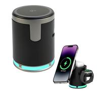 3-in-1 Wireless Charging Station, Qi2 Wireless Charger Stand for Magsafe, Magnetic Phone and Smart Watch Charger Portable, Car Phone Stand with RGB Gradient Light, Compatible with iOS 13+, AirPod