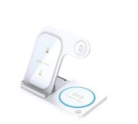 3 in 1 Wireless Charging Station, Wireless Charger Stand for iPhone 16/15/14/13/12/11/SE/X/8 Pro Max Plus Mini,Charging Dock for AirPods 4/3 Pro,Apple Watch 10/9/Ultra/8/SE/7 (With Charger and Cable)