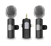 3 in 1 Wireless Lavalier Microphone for iPhone, iPad, Android, Camera, USB-C Microphone, 5H+ Battery, Mini Mic with Noise Reduction for Video Recording, Vlog, YouTube, TikTok