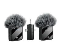 3 in 1 Wireless Microphone for iPhone Android Wireless Lavalier Microphone Noise Canceling Lapel Mic for Interview Video Podcast