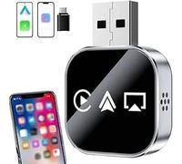 3 in 1 Wireless Mirror Link Adapter,Fast Stable Connection Mini Adapter Wired Carplay to Wireless Plug and Play B Wired to Wireless Carplay Adapter with 2.4/5ghz Wifi and Bluetooth 5.0 (ANDR1)