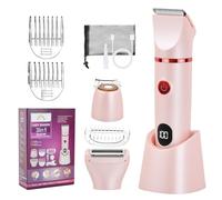 3 in 1 Women's Electric Shaver Shaver Intimate Shaver Rechargeable with 3 Removable Cutting Heads, Women's Electric Bikini Epilator, IPX7 Waterproof Intimate Shaver, Electric Lady Shaver