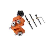 3 in 1 Wood Joinery Hole Guide Dowel Jig Set Adjustable Drilling Jig Aluminum Dowel Drill Guide Locator Puncher Drill for Wood