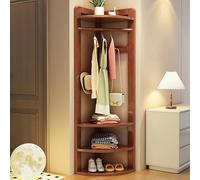 3-in-1 Wooden Hall Tree with Shoe Storage Freestanding Coat Rack with Open Compartments for Hallway Entryway Bedroom - Stylish Walnut Finish