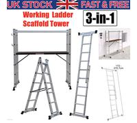 3 IN 1 Working Scaffold Scaffolding Tower Aluminium Ladder Platform