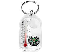 3-in-1 Zipper Pull Keychain with Thermometer & Magnifier, Compact Portable Thermometers Keyring, Pocket-Sized Outdoor Survival Tool for Camping,Hiking and Traveler