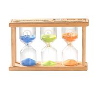 3-in-1Creative Bamboo Sand Timer, Includes 3, 5 and 10 Minute Sand Hourglass Timers, Sand Glass Timer for Making Tea,Brushing Teeth Game Hourglass Decor for Home Desk Office Wedding Decor