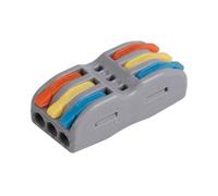3 In 3 Out Inline Lever Wire Connector, Reusable Push-In Butt Terminal Block, 0.5-4mm² Copper, 32A 450V, Compact Splicing Connector for Lighting & DIY