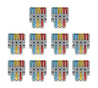 3-in-6-out Quick Connectors,Wire Block Clamp Terminal Quick Wiring Multipurpose Conductor Compact Wire Connectors LT-633,Pack of 10