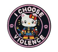 3 in Funny Tactical Cat Patch,I Choose Violence Embroidered Hook and Loop Patches, Cute Meme Morale Patch for Backpacks, Dog Harnesses, Army Vests, Gym Bags, Hats, Helmets