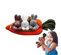 3 in the Carrot Beam, Fabric Bunny with Zip Bag - Easter Three Plush Doll, Holiday Supplies, Easter Decoration, Children's Toy with Zip for Home Travel