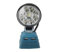 3 in Work Light with LED Torch and USB Charging Port, Compatible with for Bosch Li-Ion Battery, Rotatable Spotlight for Workshop, Outdoor & Field Use, Power Bank Function for Mobile Devices
